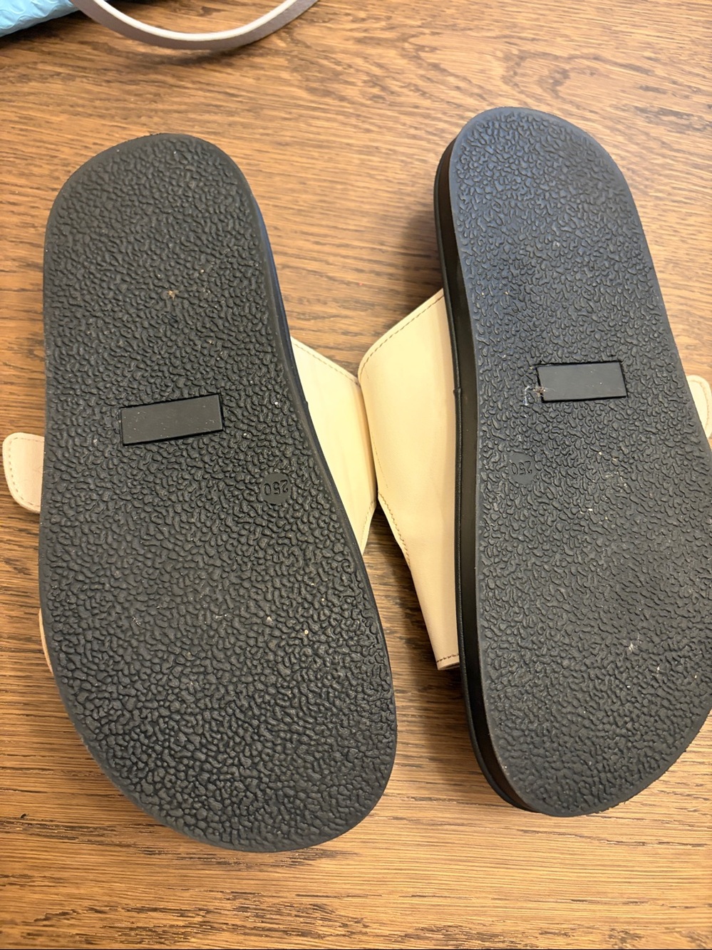 Cream Double-Buckle Slide Sandals - Picture 2 of 2